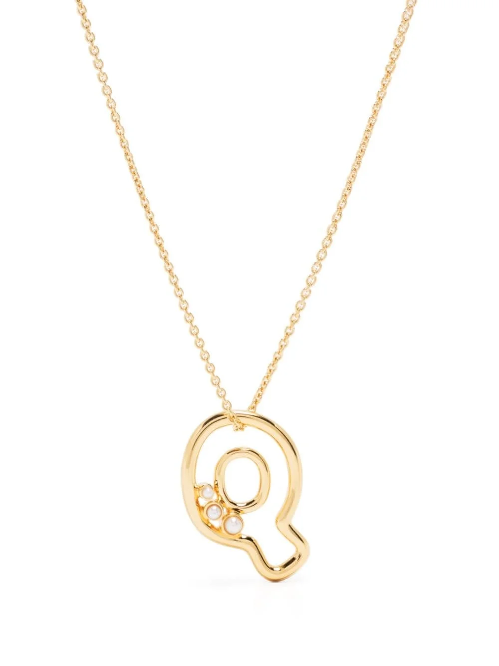 Q-letter pendant chain-link necklace - 1