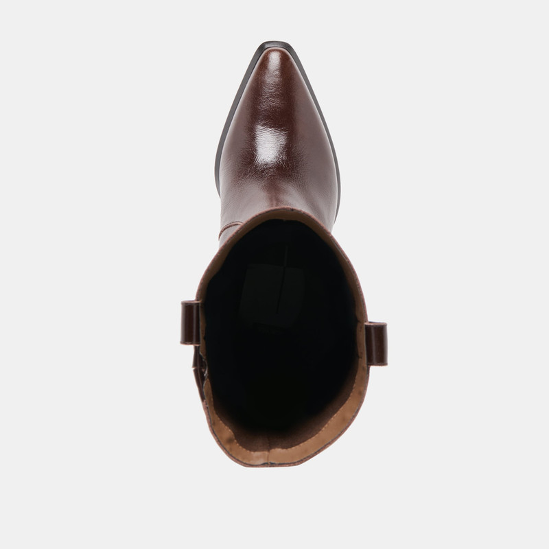 VERN WIDE CALF BOOTS CHOCOLATE LEATHER 10
