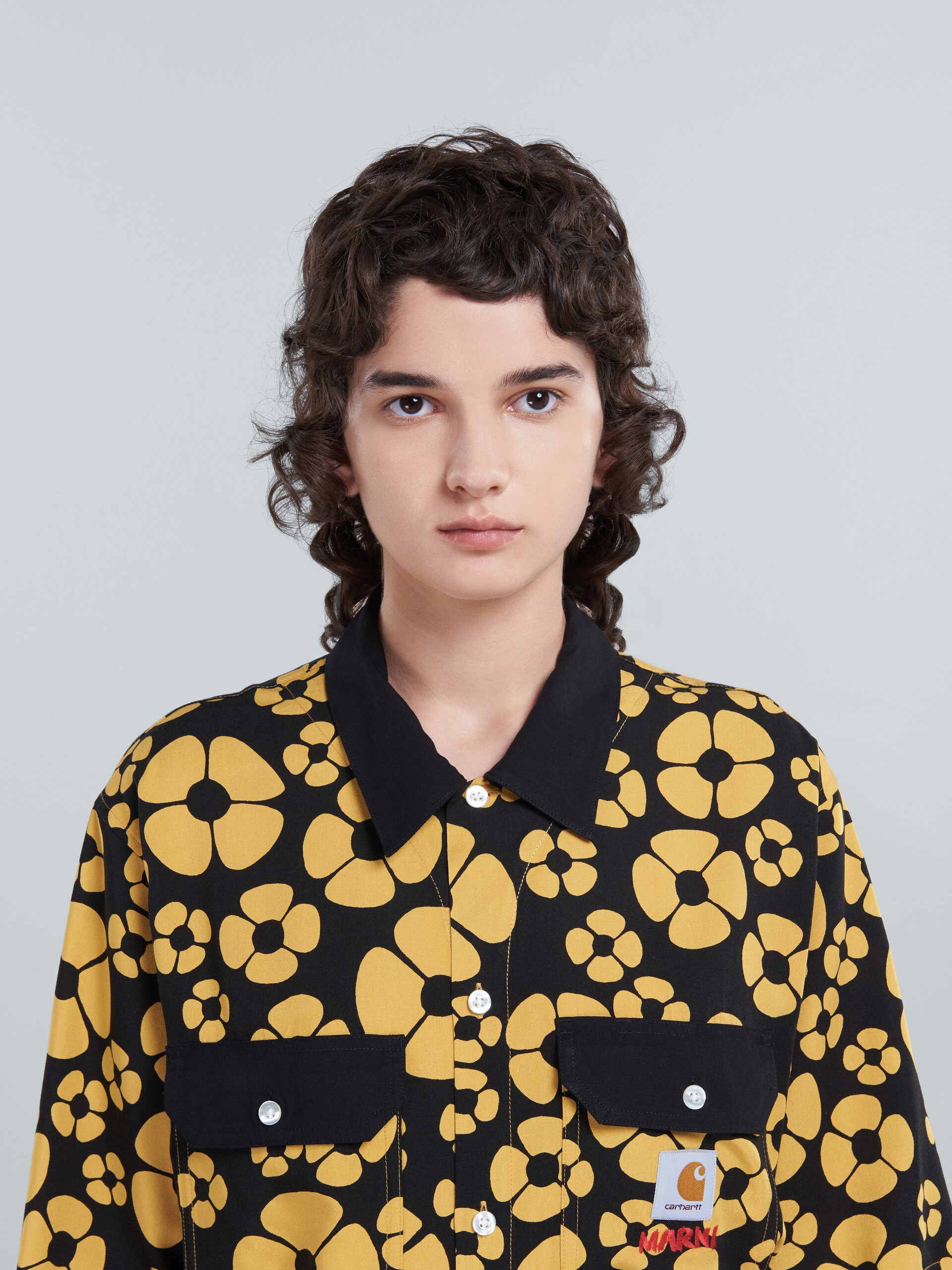 MARNI X CARHARTT WIP - YELLOW SHORT-SLEEVED FLORAL SHIRT - 4