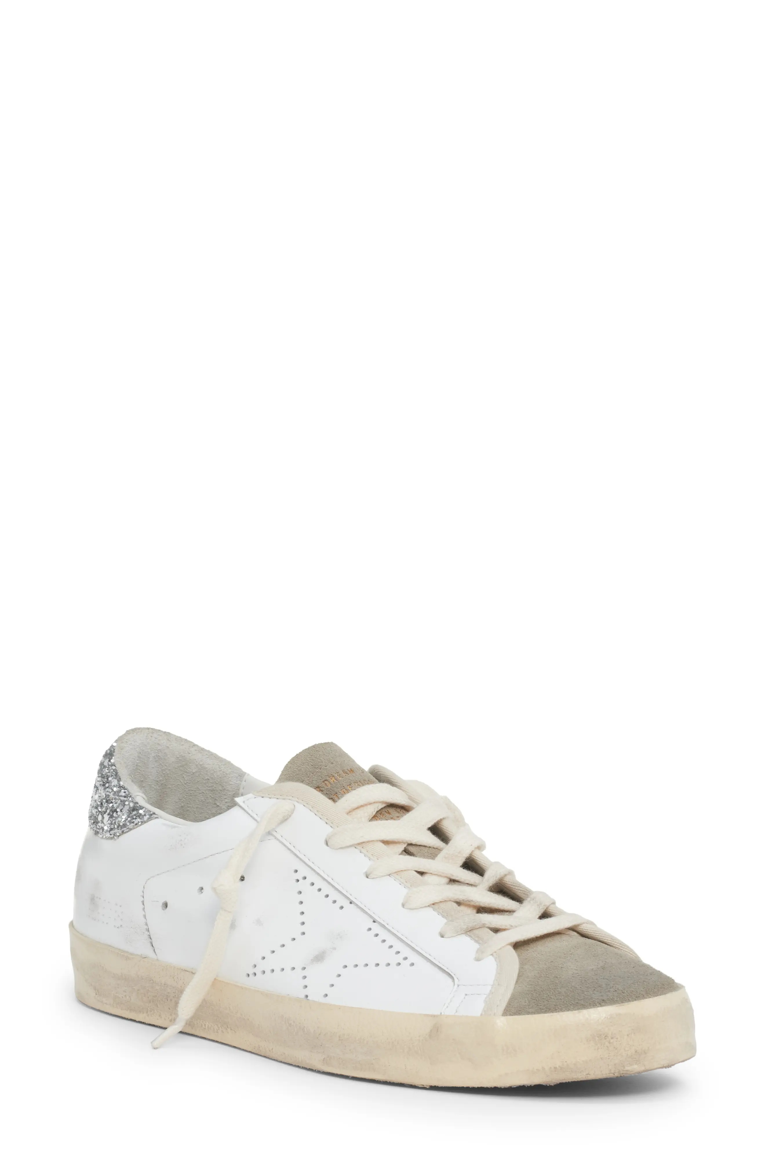 Super-Star Sneaker in White/Taupe/Silver - 1