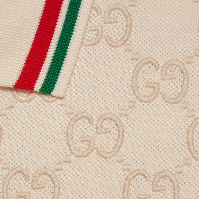 Cotton piquet polo with GG 9