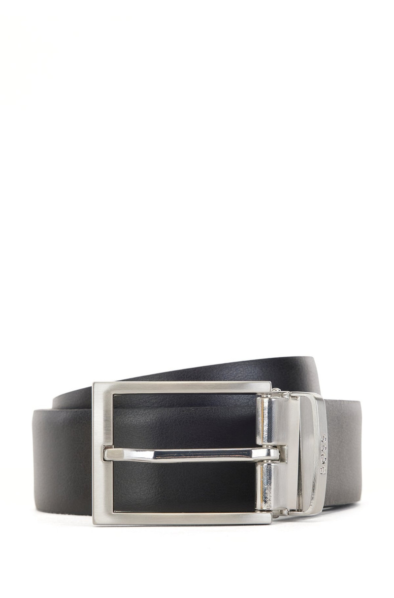 REVERSIBLE ITALIAN-LEATHER BELT WITH LOGO KEEPER 1