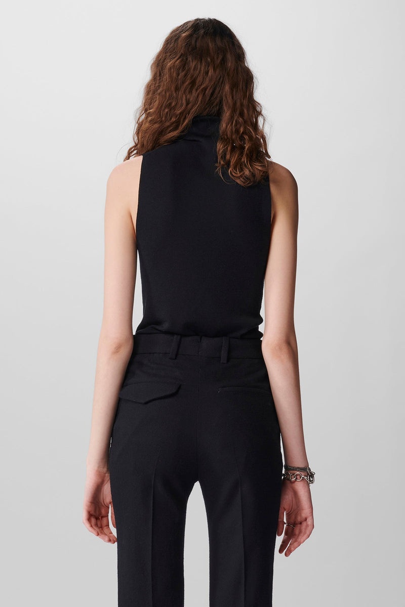 Siska Knitted Sleeveless High Neck Top - 3