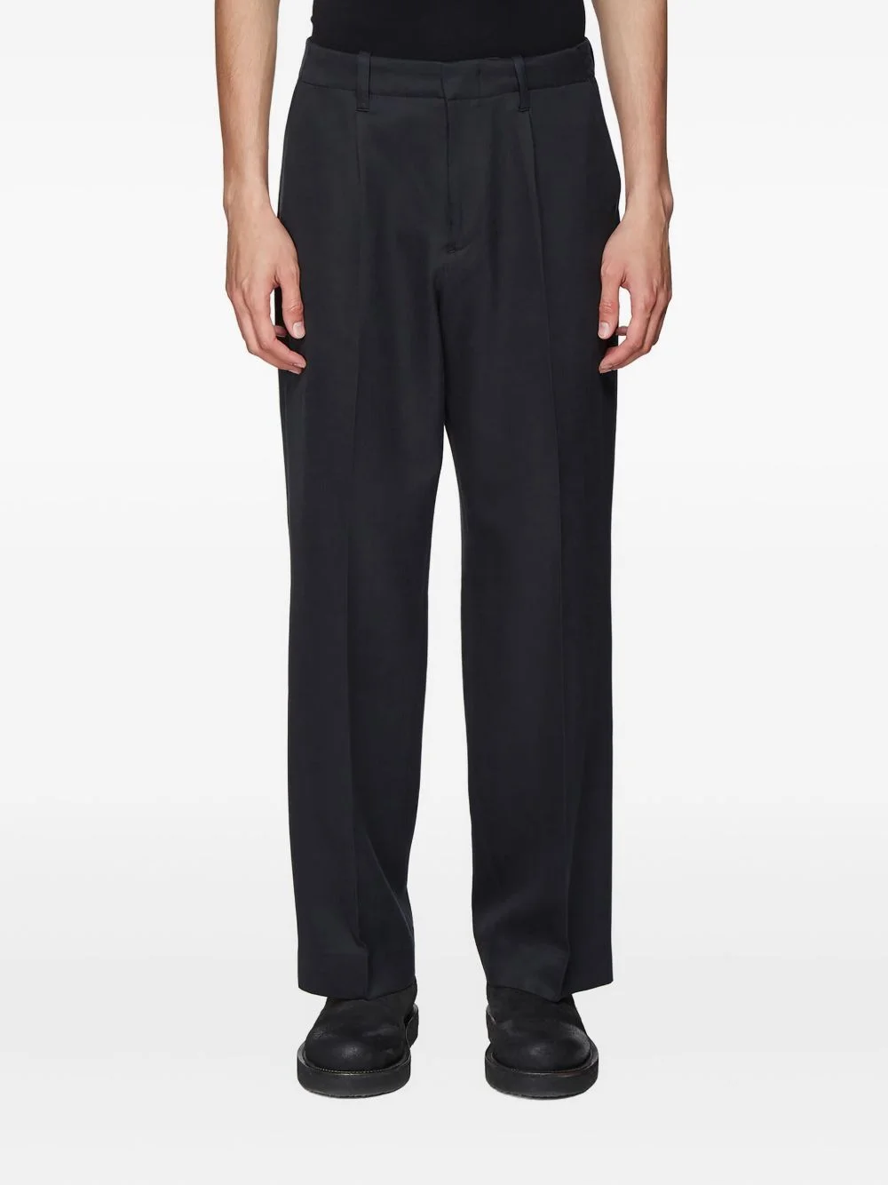 centre-fold twill trousers - 1