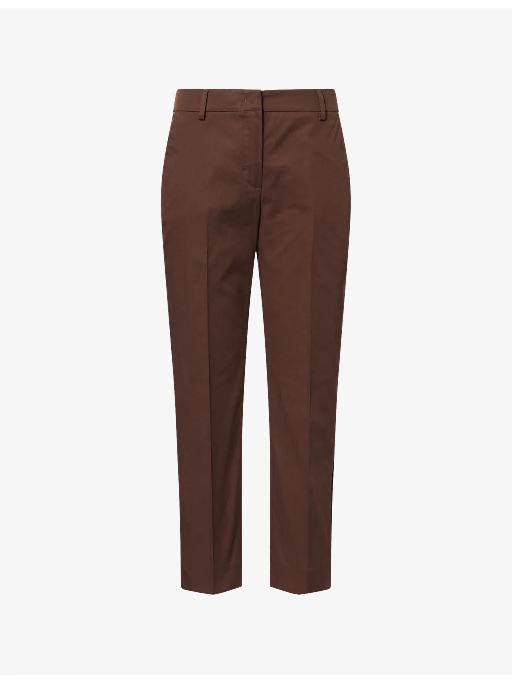 Cropped Cigarette Slim-Fit Cotton Trousers - 1