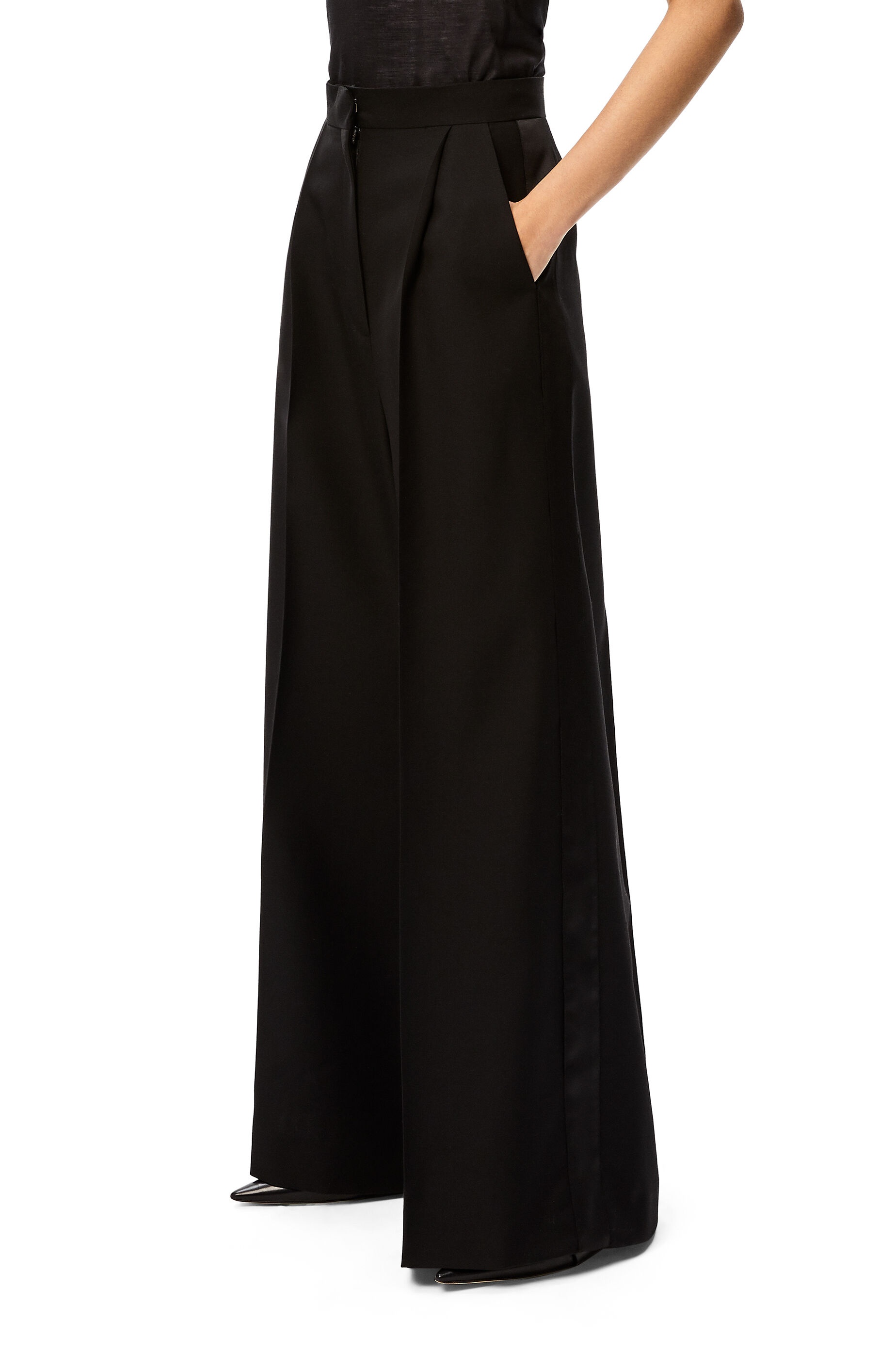 High waisted tuxedo trousers in wool - 3