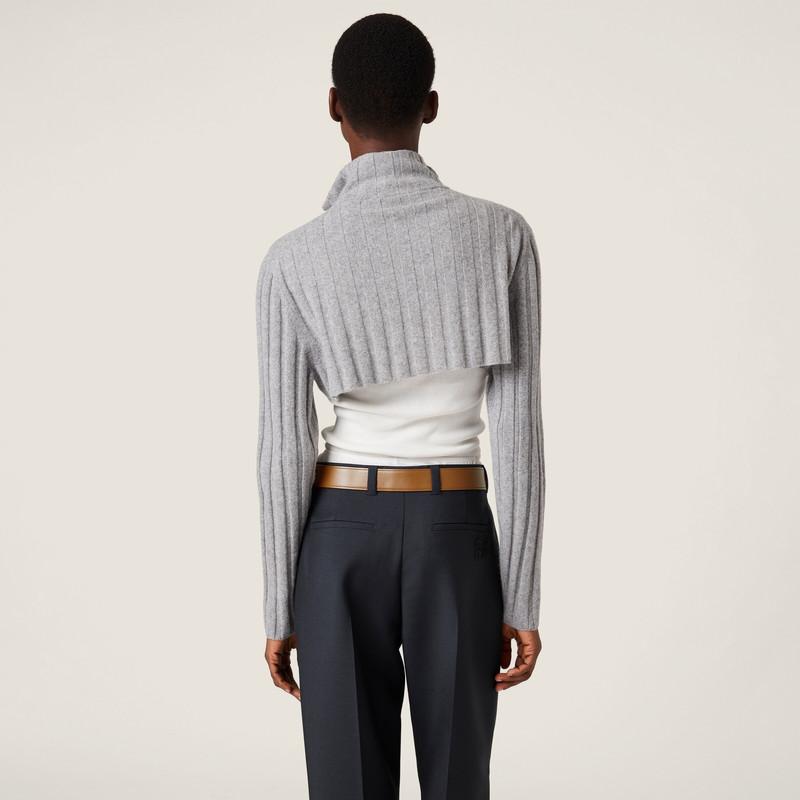 Cropped wool and cashmere cardigan 3