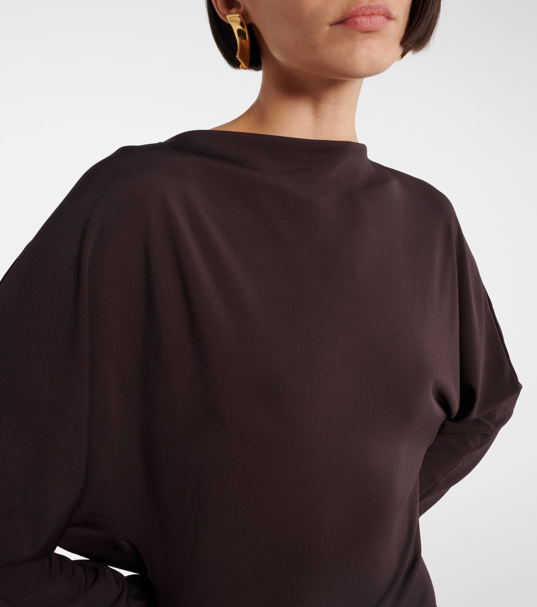 Luna draped openback jersey minidress - 4