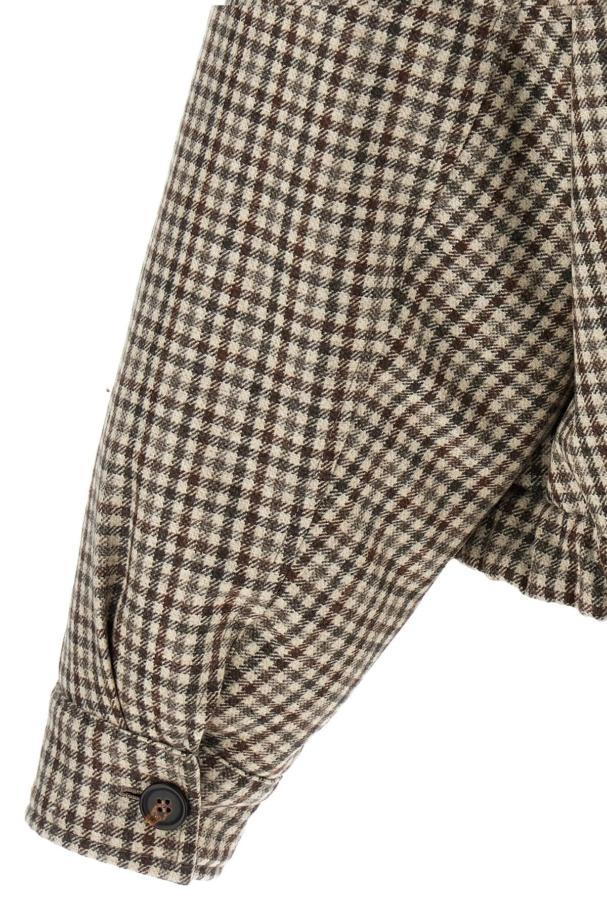 'Shiny Zipper Pull' check jacket - 4