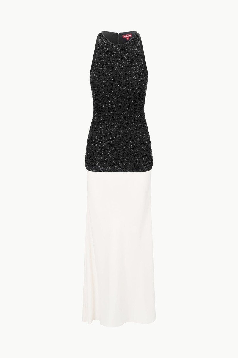 STAUD GABRIELLE DRESS BLACK IVORY - 1