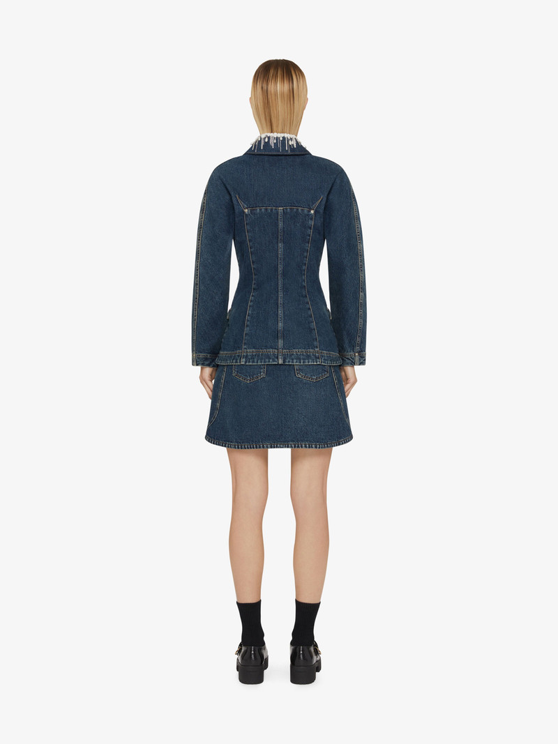 JACKET IN DENIM WITH CRYSTALS AND PEARLS 4
