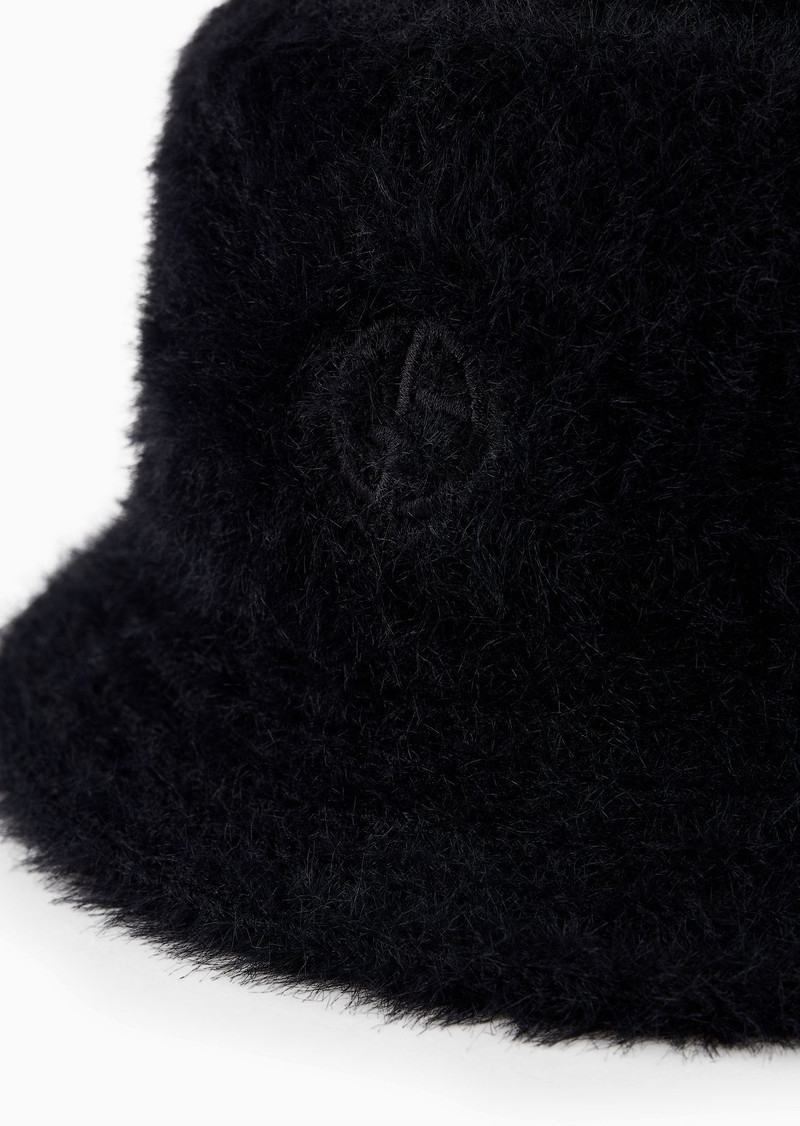 Faux-fur fabric cloche hat 3