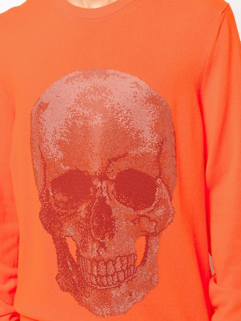 Skull print crewneck sweater 5