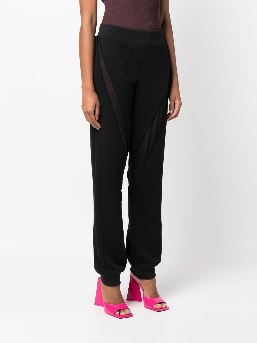 panelled cotton track pants - 3