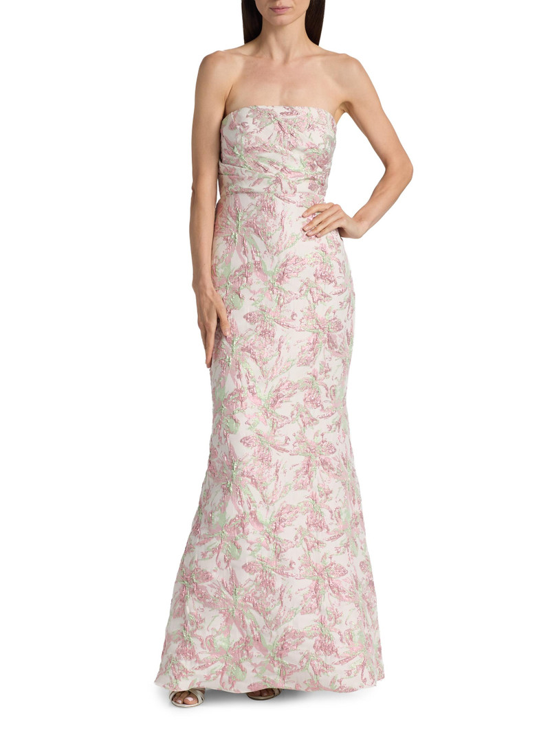 Women's Floral Jacquard Gown - Pink Multi 3
