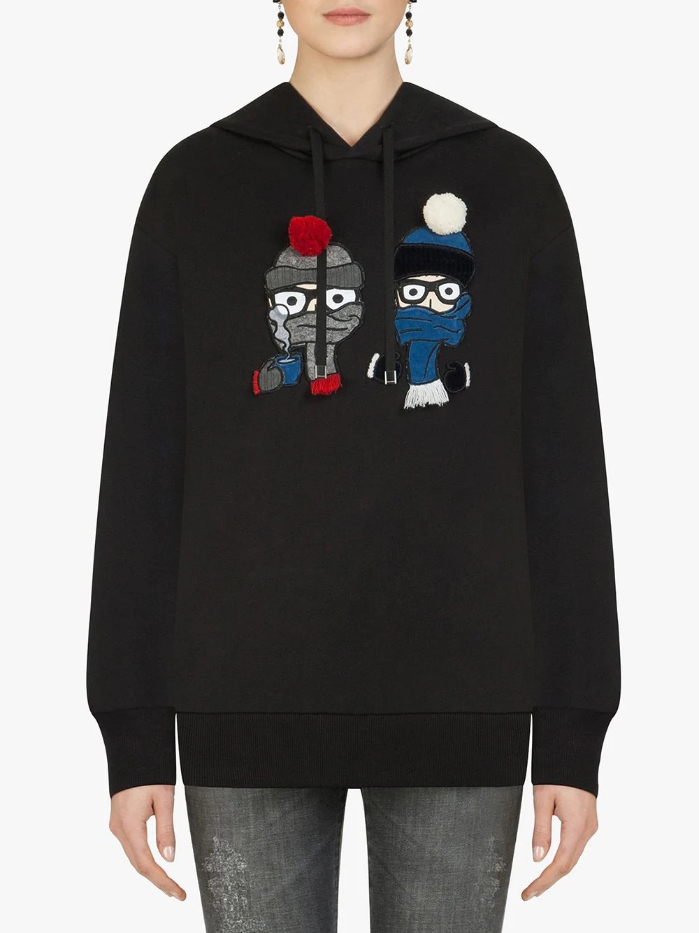 cartoon print hoodie - 3