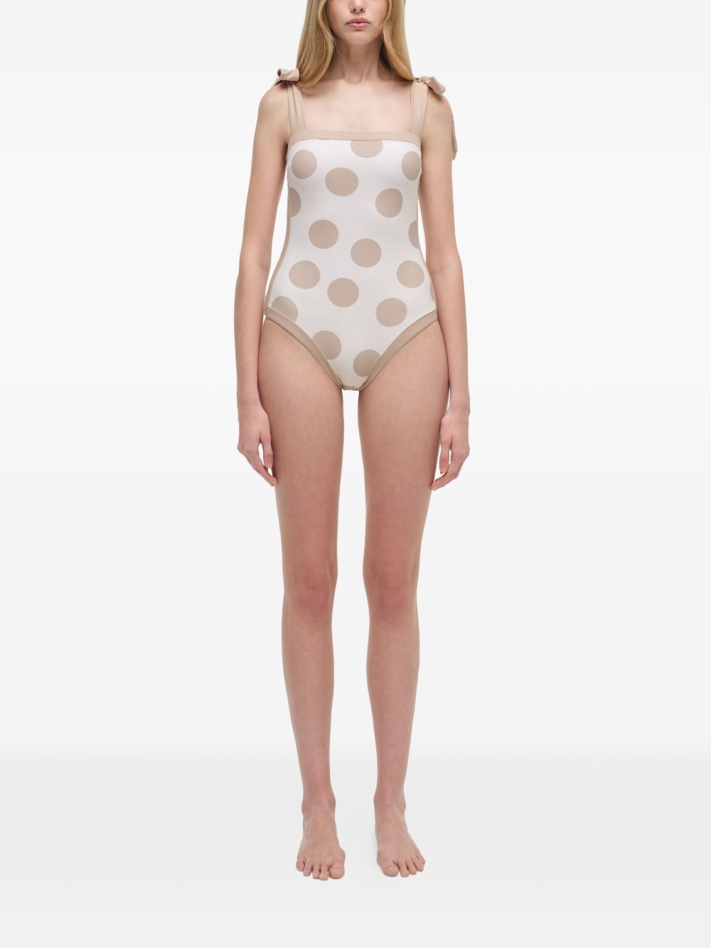 polka-dot tie-detail swimsuit - 2