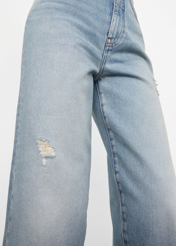 Flare fit denim distressed light blue - 6