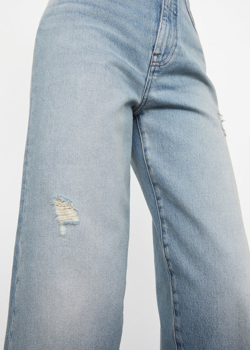 Flare fit denim distressed light blue 6