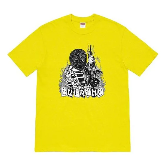 Supreme FW19 Week 7 Mercenary Tee Mercenaries Printing Short Sleeve Unisex Yellow SUP-FW19-728 - 1