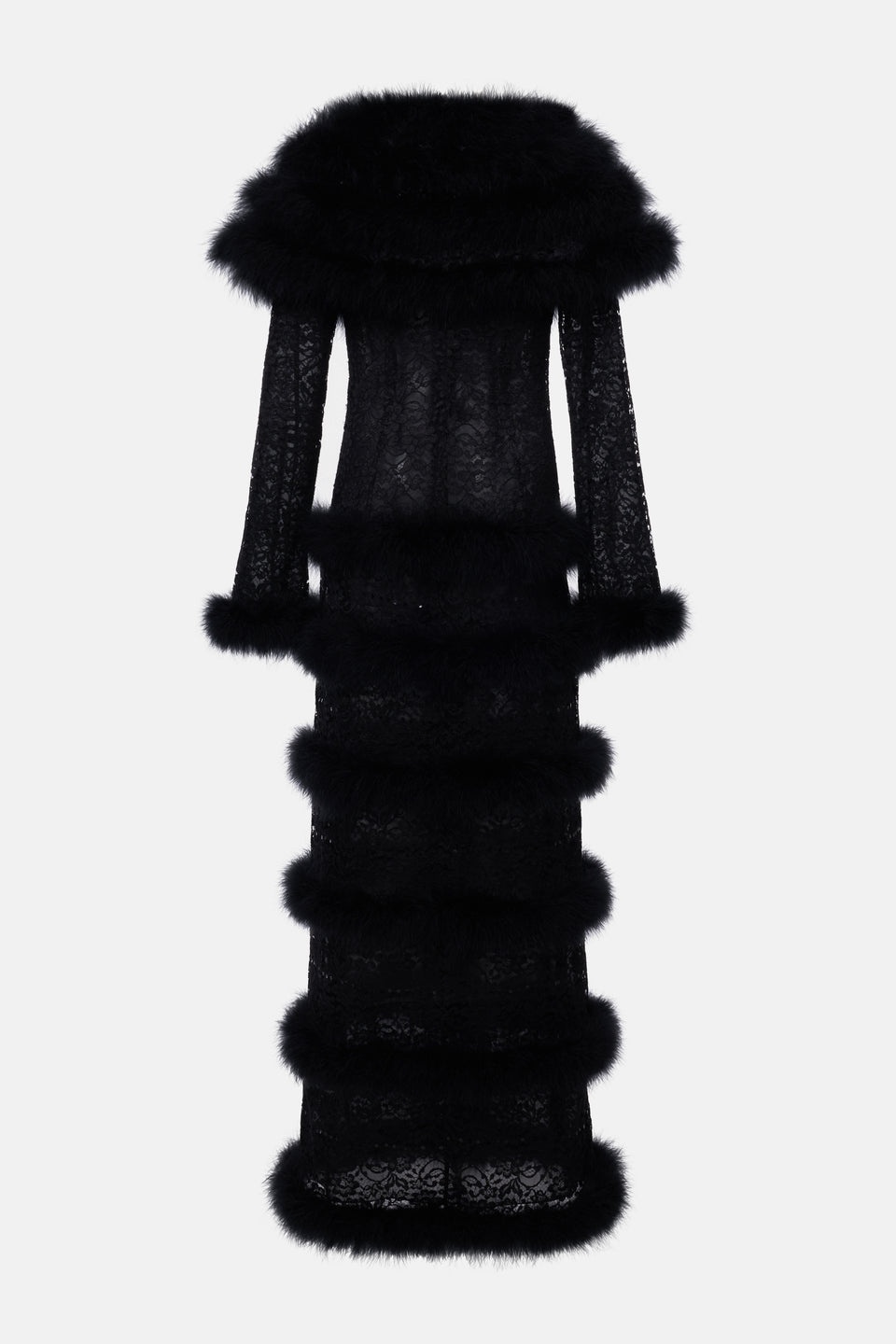 LACE COAT WITH FEATHERS - 2