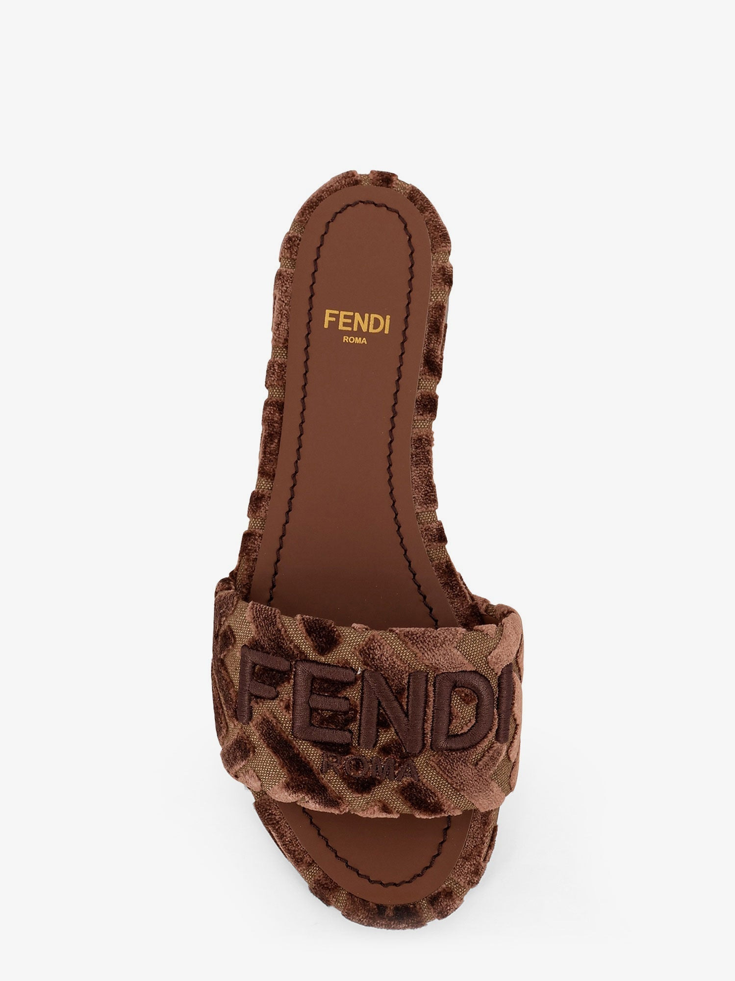 FENDI SUNSHINEW VELVET SLIDE - 4
