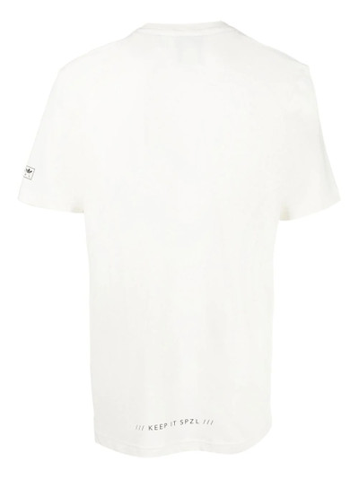 adidas logo-print cotton-blend T-shirt outlook