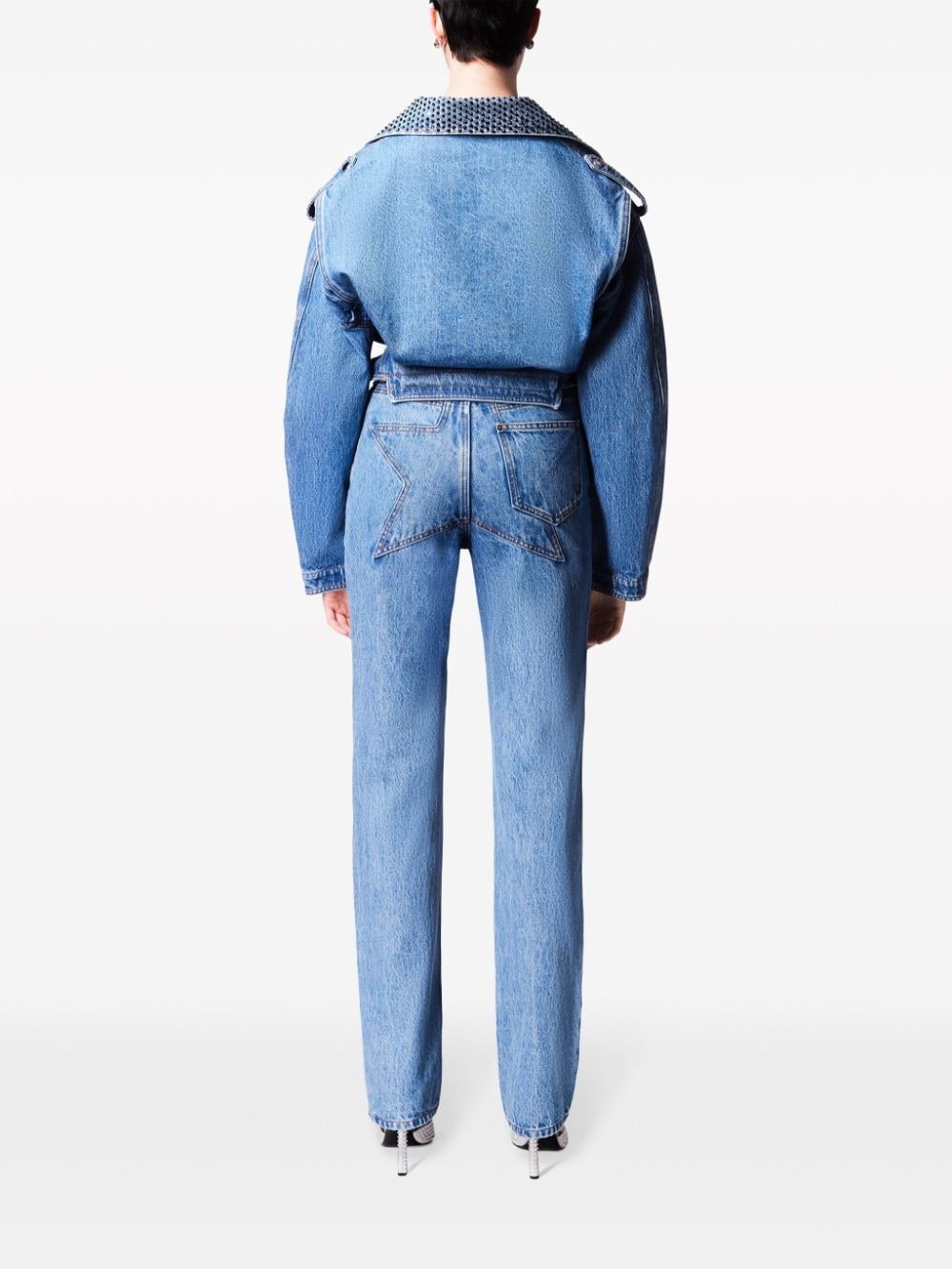 crystal-embellished straight-leg jeans - 4