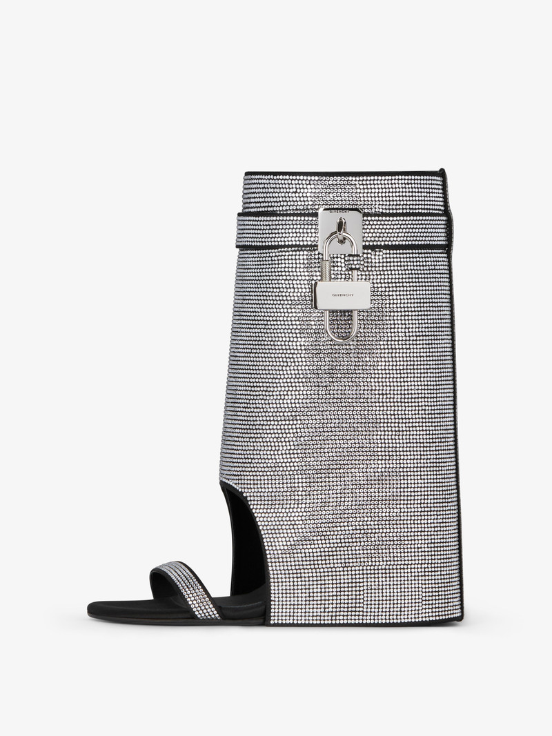 Givenchy SHARK LOCK SANDALS IN SATIN WITH STRASS outlook
