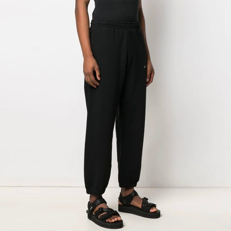 Off-White SS21 Alphabet Logo Printing Arrow Sports Pants Loose Fit Black OMCH029S21FLE0041001 - 4