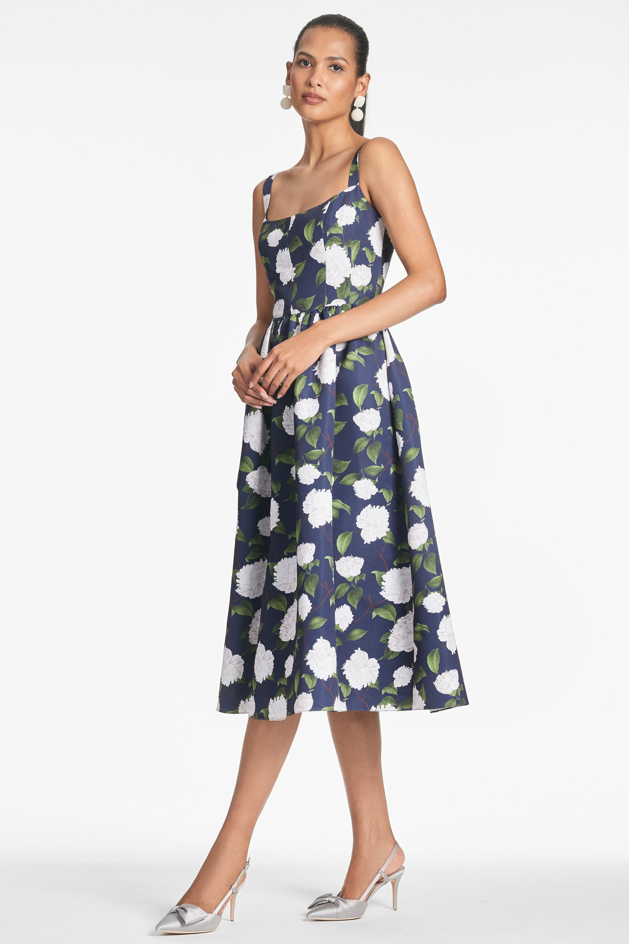 Olena Dress - Navy/Ivory Moonlit Garden - 2