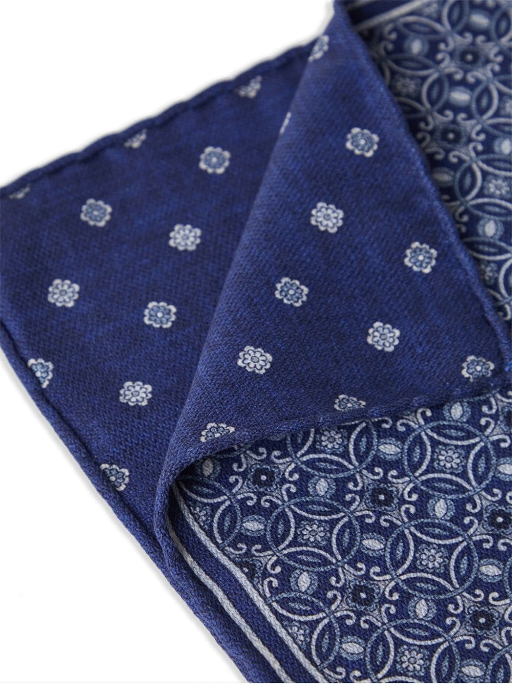 geometric-pattern reversible silk pocket square - 2
