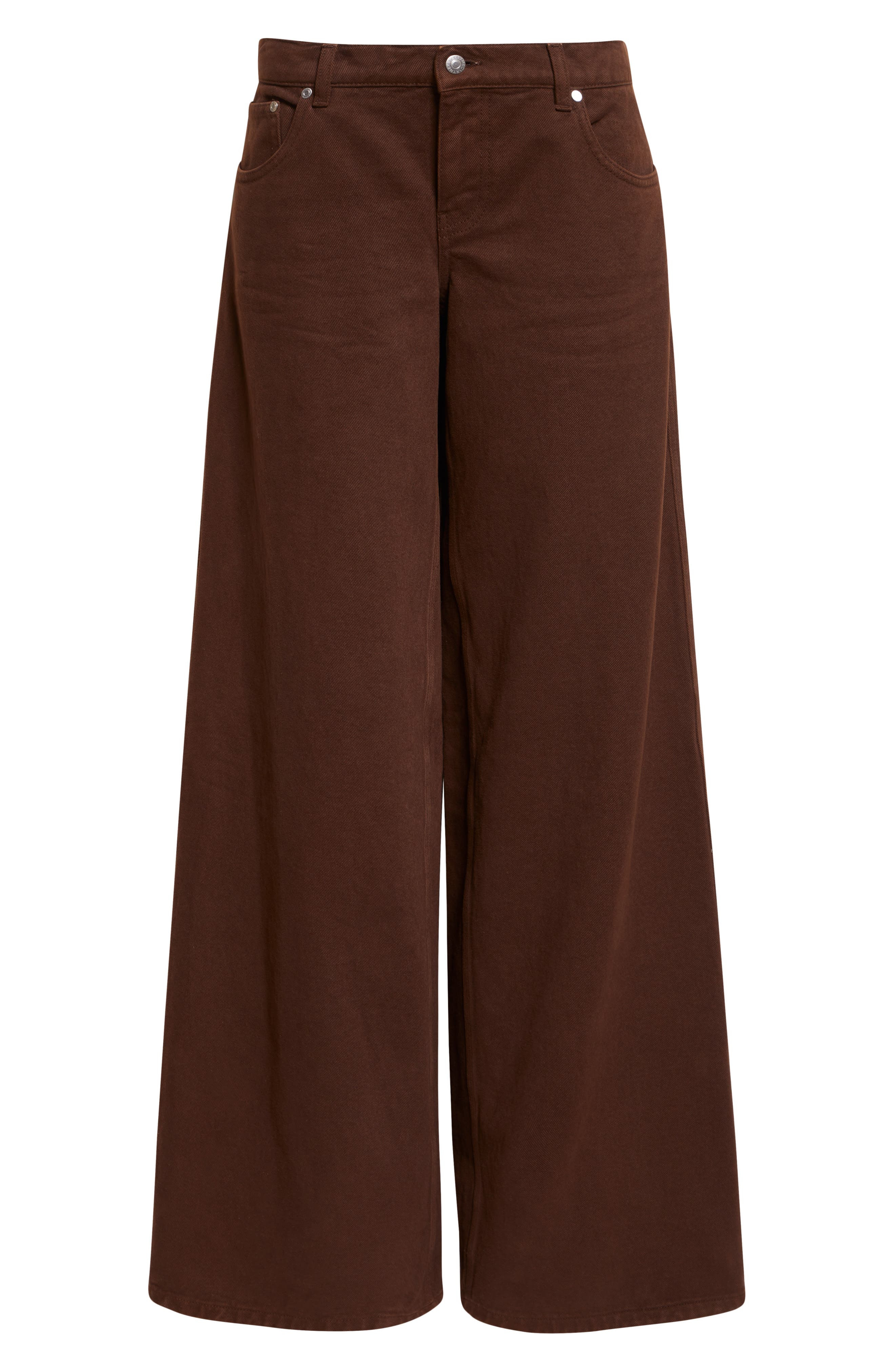 Stella McCartney Mid Rise Wide Leg Jeans in Brown Wash at Nordstrom - 6