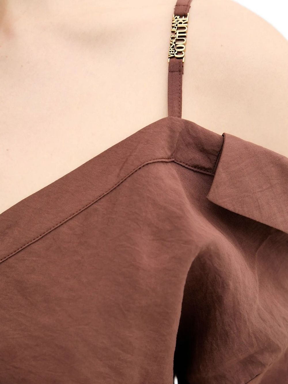 off-shoulder belted shirt dress - 4