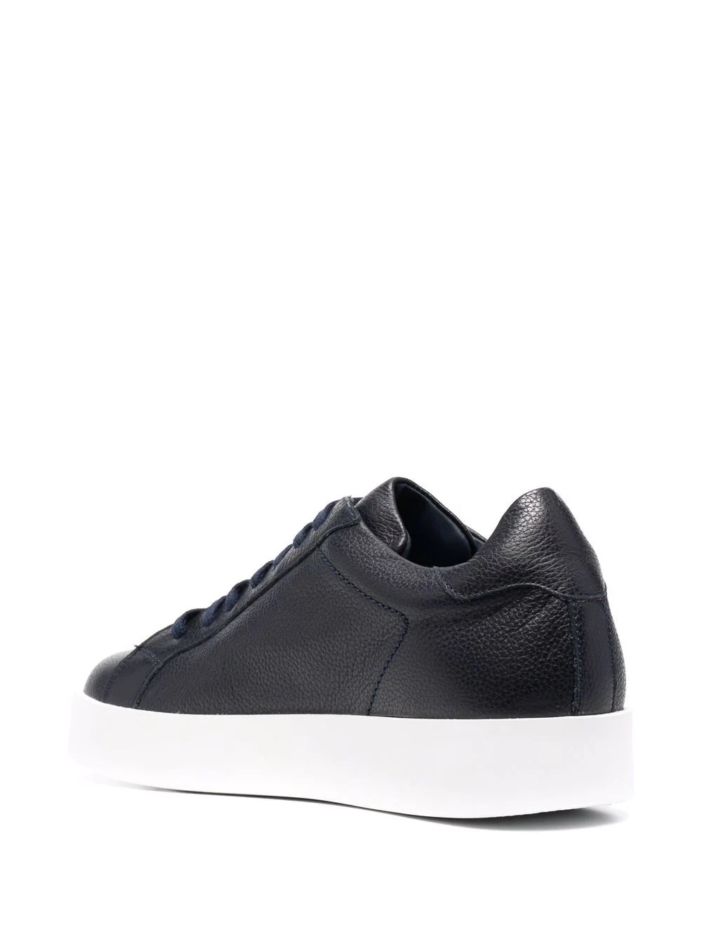 logo-print leather trainers - 3