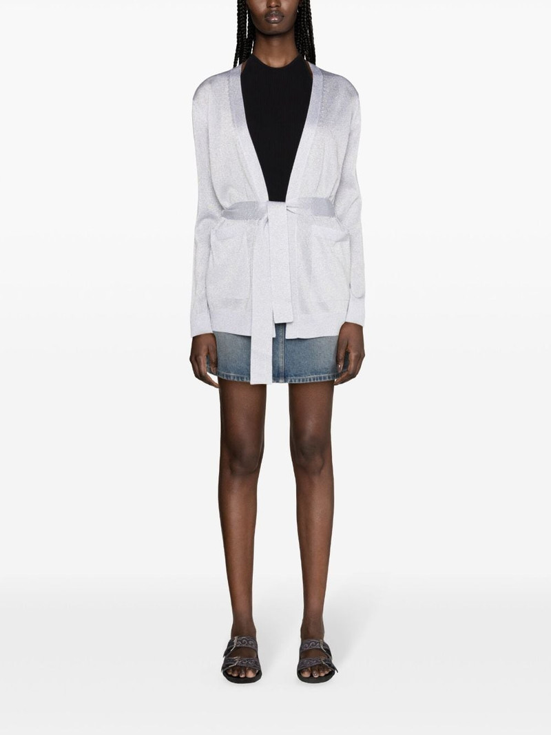 Missoni metallic-threading belted cardigan outlook