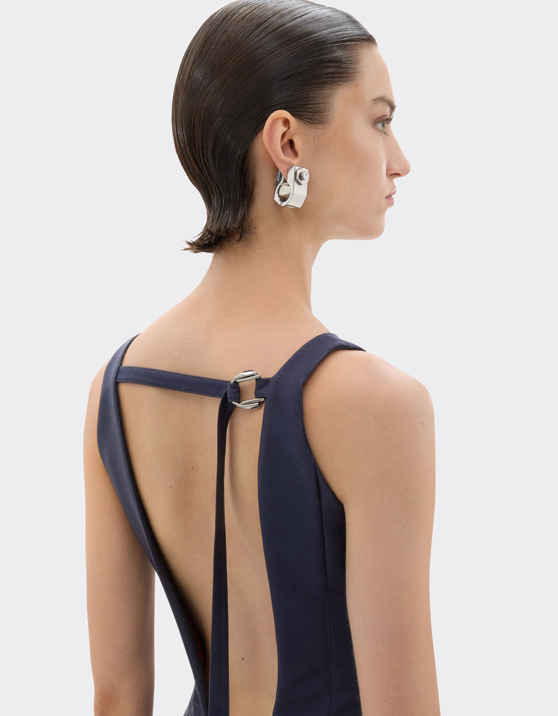 Long dress in technical gabardine 5