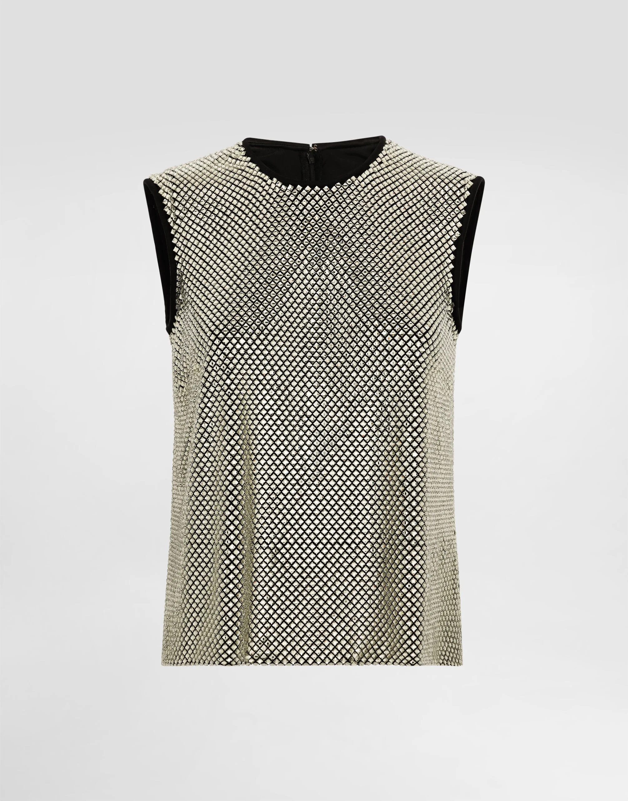 Sleeveless blouse in crystal mesh - 1