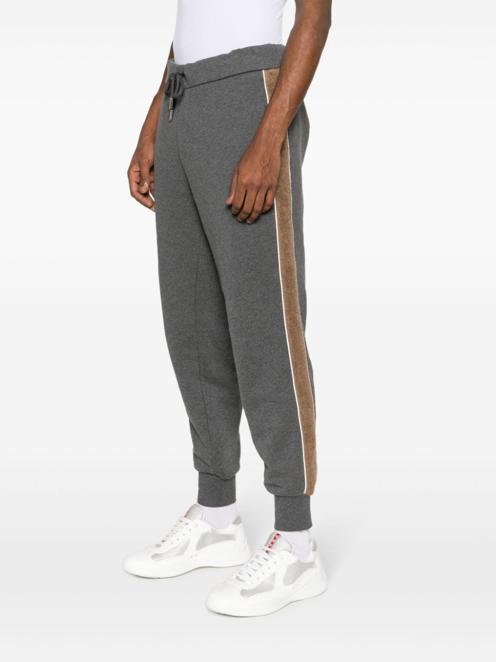 stripe-detail fleece track pants - 3