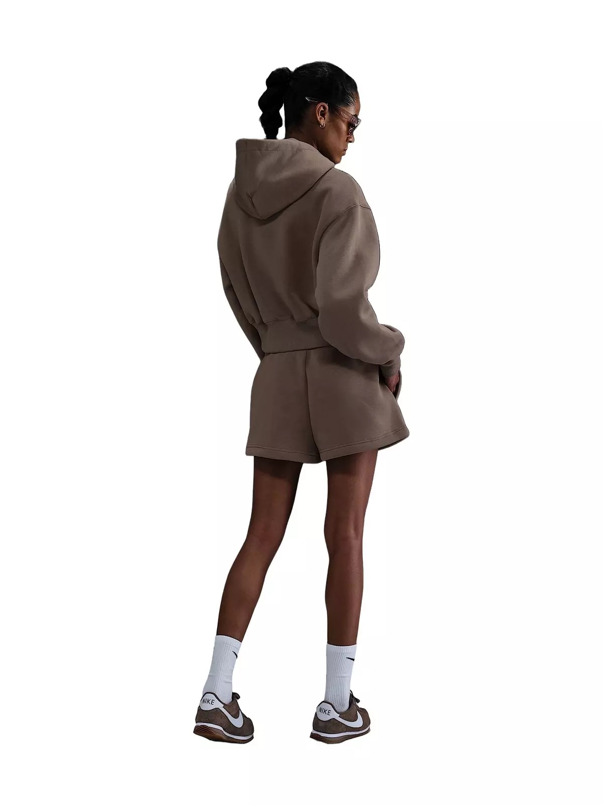 Women's Sportswear Phoenix Fleece High-Waisted Loose Shorts - Brown - 5