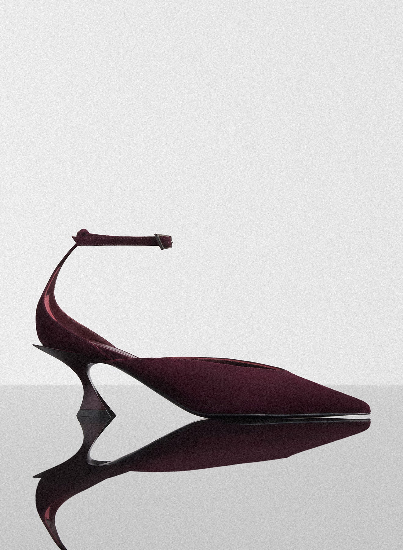burgundy leather strappy fang 55 mules - 1
