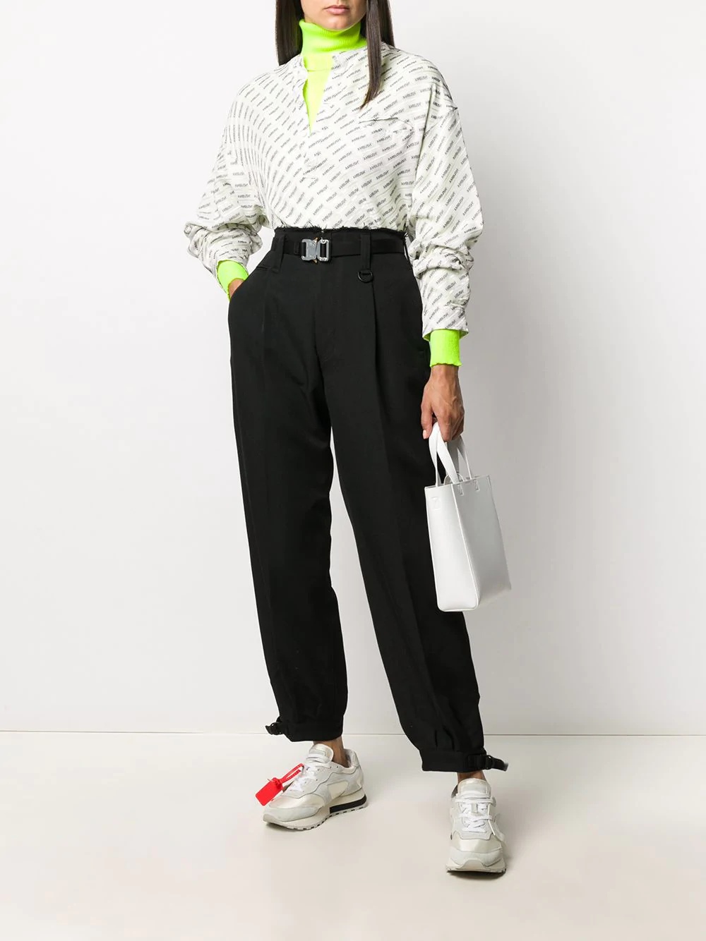 raw-edge high-waisted trousers - 3