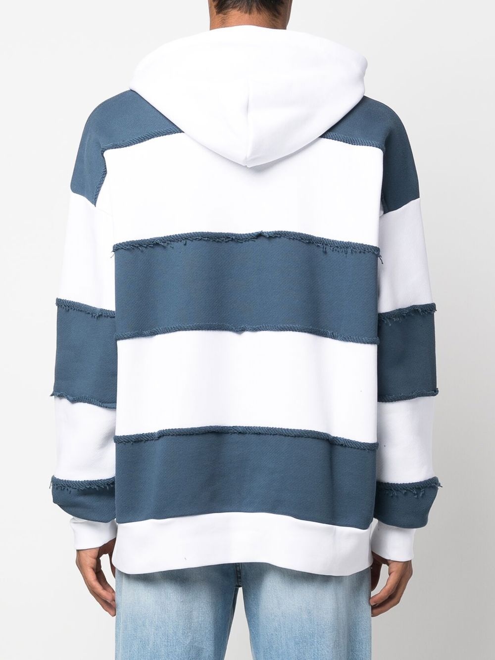 logo-print striped hoodie - 4