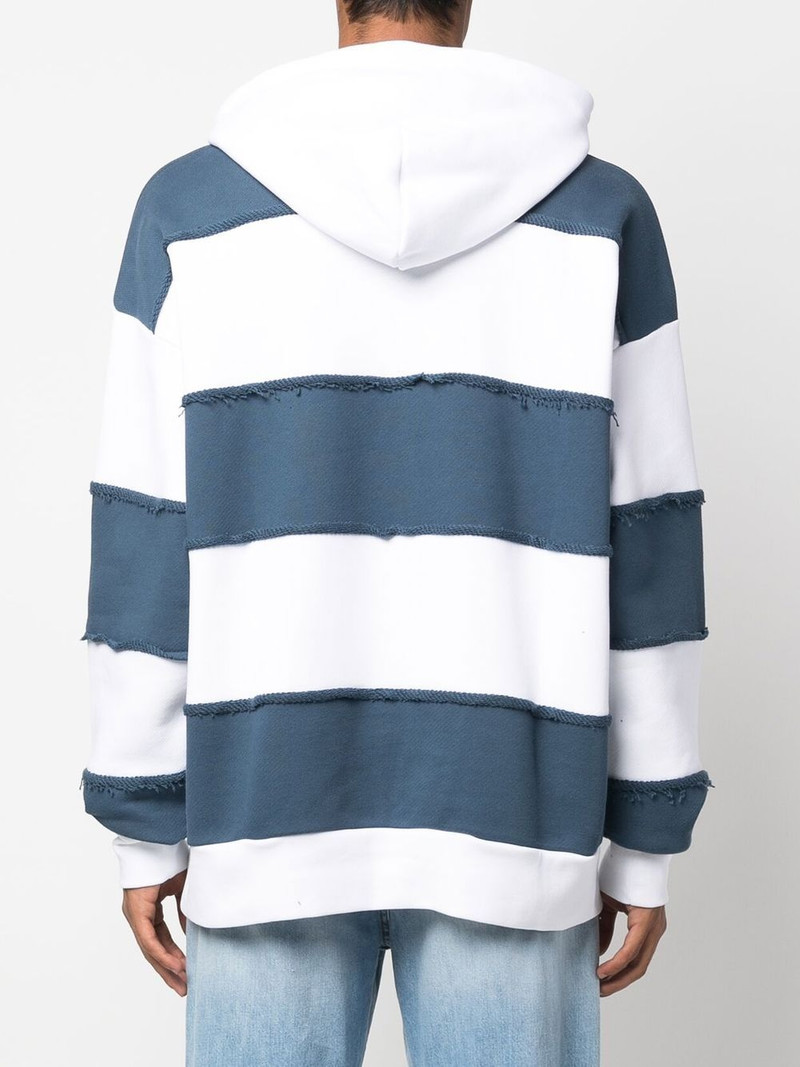logo-print striped hoodie 4