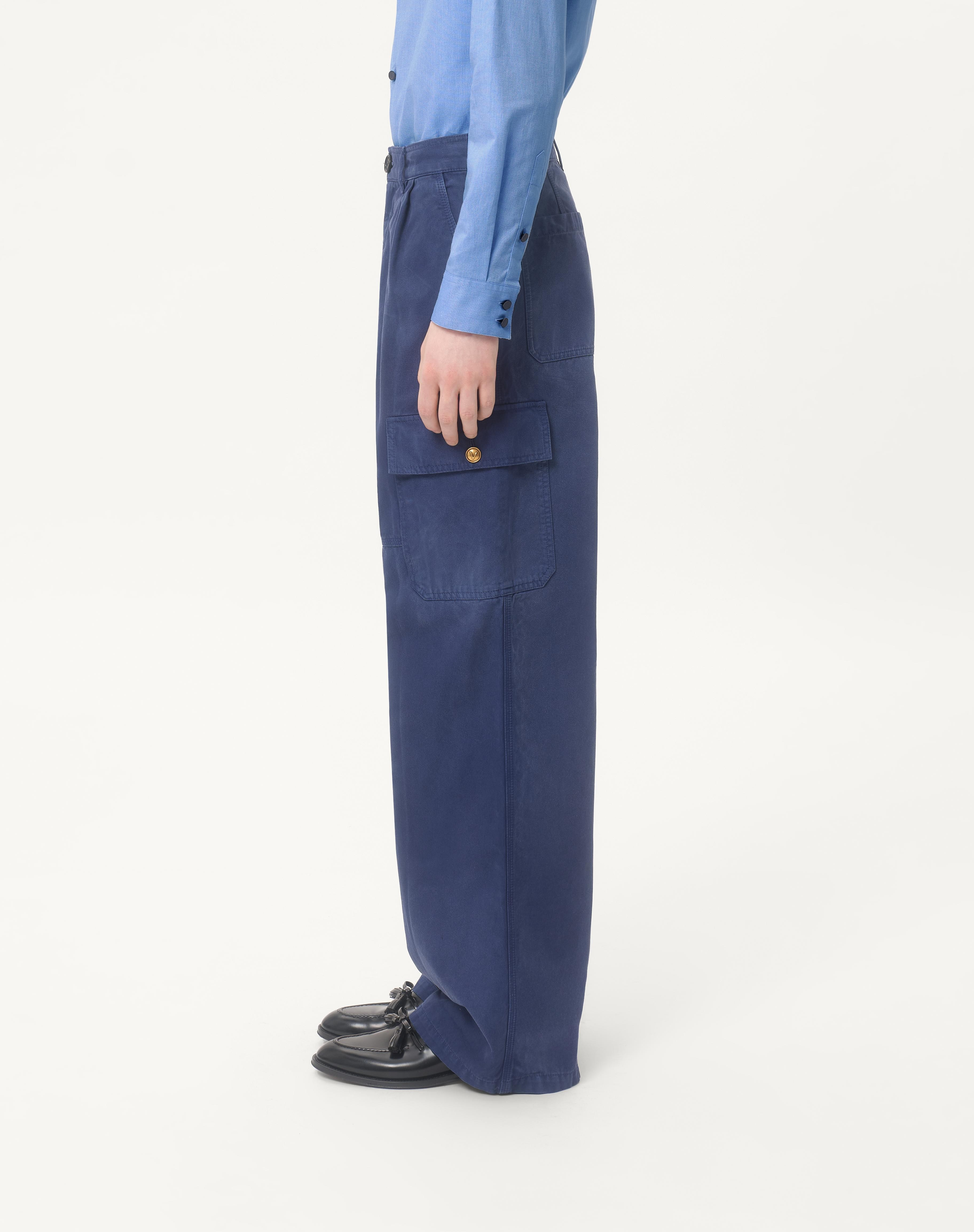 DENIM CARGO PANTS - 4