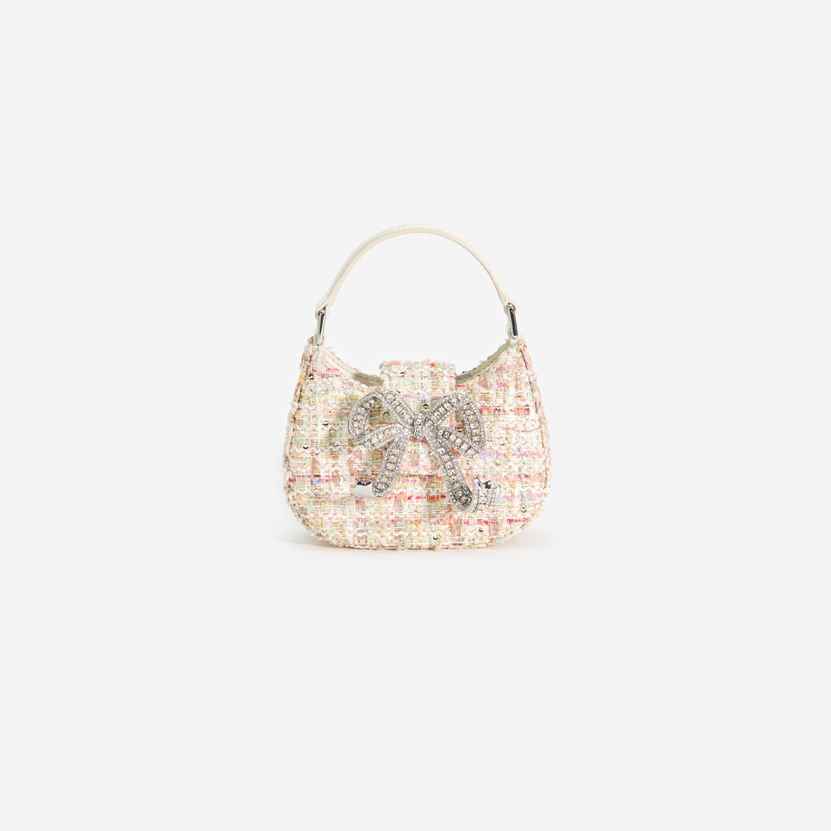 Cream Boucle Micro Bag - 1