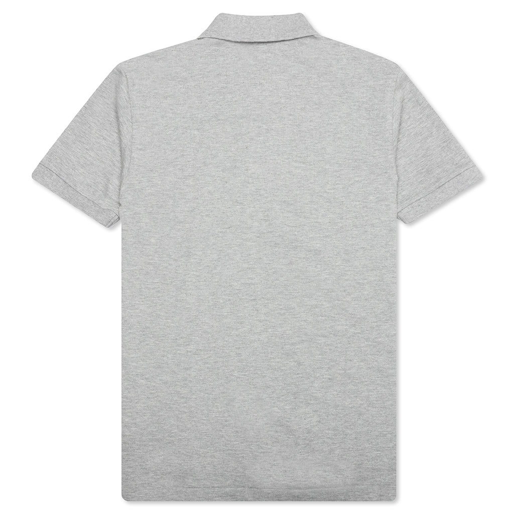 COMME DES GARCONS PLAY STACKED HEART POLO SHIRT - GREY - 2