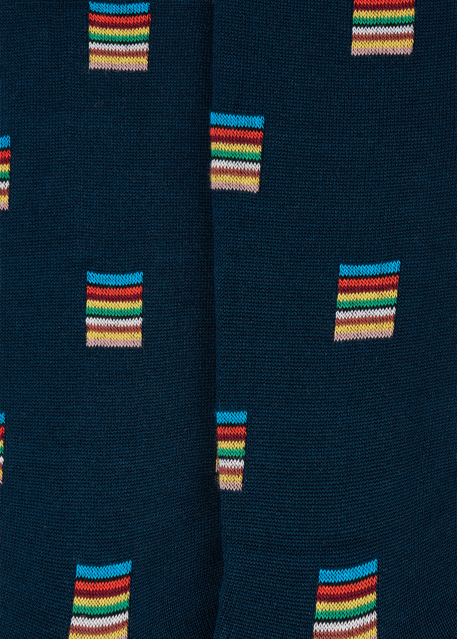 Dark Blue 'Signature Stripe' Square Socks - 3