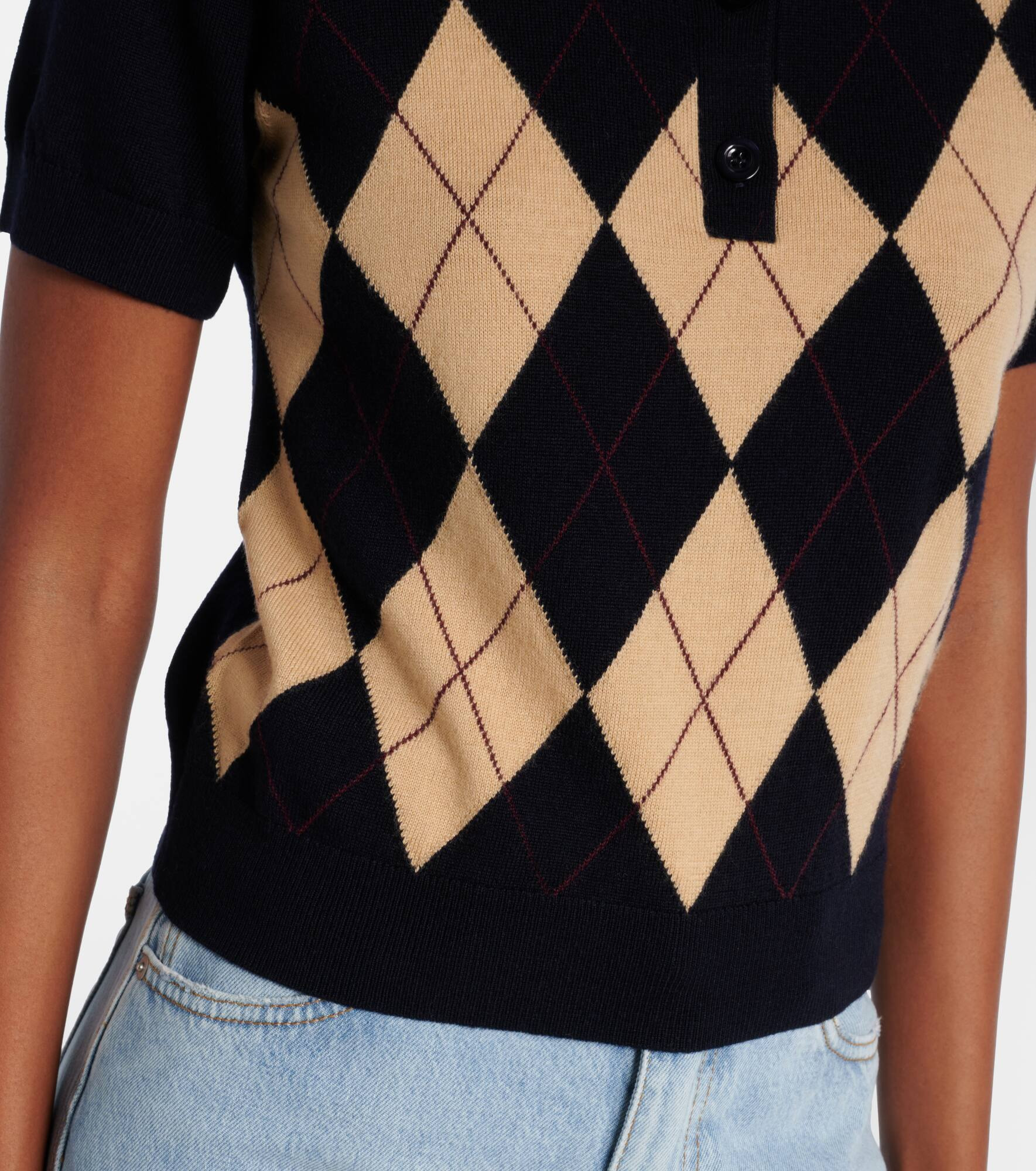 Argyle wool polo shirt - 5