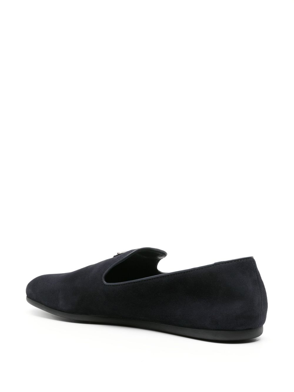 triangle-logo suede loafers - 3
